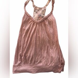 edge Pink Lace-Back Braided Strap Racer Tank
